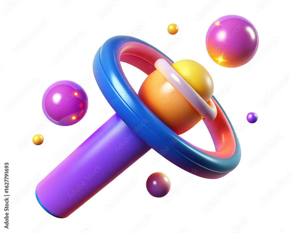 Poster abstract composition of 3d spheres and geometric shapes on background 3d illustration isolated on tr