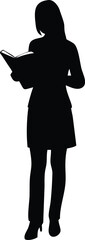 a silhouette of a woman standing