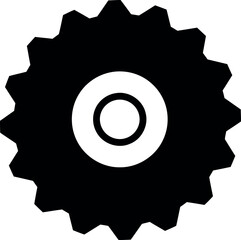 Black gear cogwheel icon