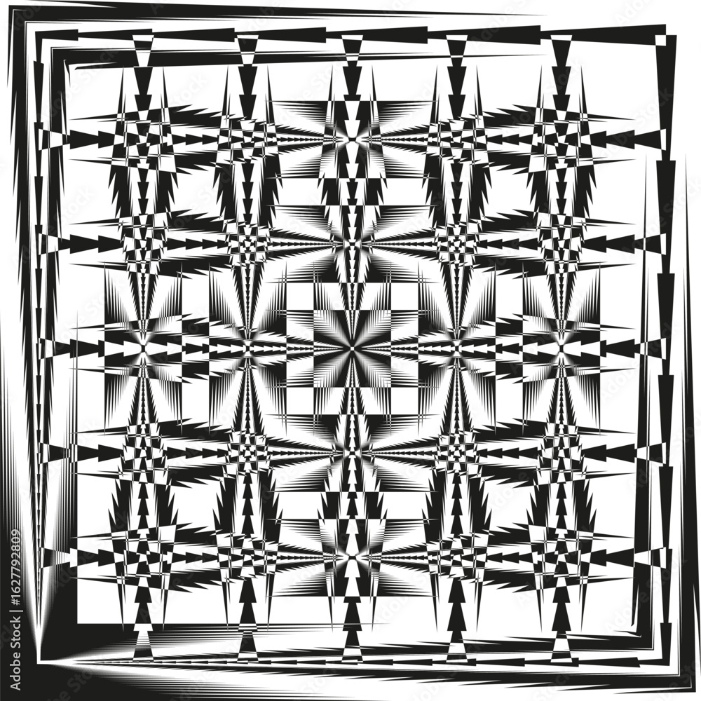 Aufkleber abstract grid pattern. geometric square design. optical illusion vecto