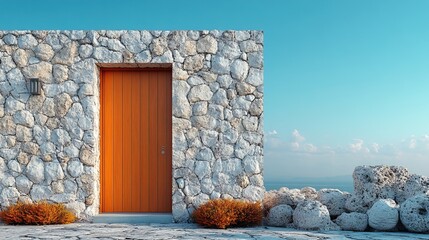 Contemporary Home Entryway with Natural Stone Accents