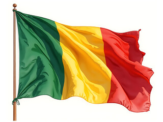flag of mali with watercolor. water color flag. watercolor painting. national flag painting