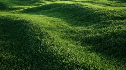 Obraz premium A lush, green grassy field with rolling hills