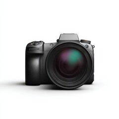 Fototapeta premium Professional DSLR Camera with Large Lens for Isolated on White Background