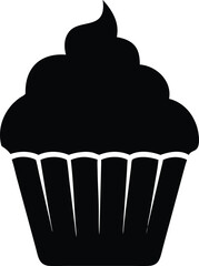 black   white cupcake silhouette