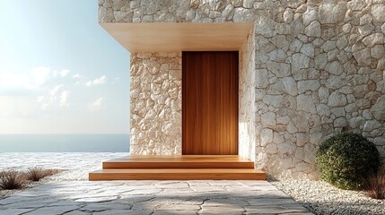Contemporary Home Entryway with Natural Stone Accents