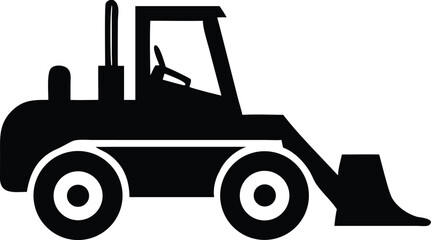 bulldozer isolated silhouette