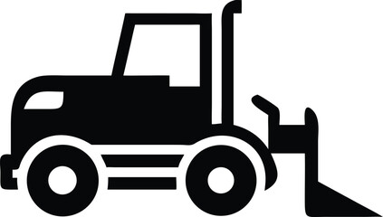 bulldozer isolated silhouette