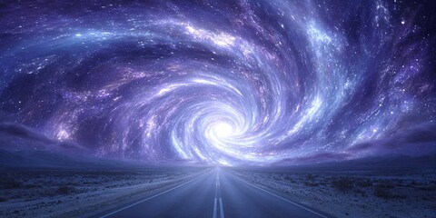 Camino hacia un vórtice galáctico brillante