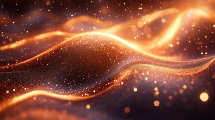 Abstract Swirls of Chocolate and Caramel with Glossy Bubbles