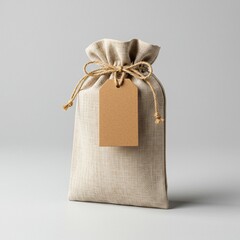 rustic gift bag with blank tag