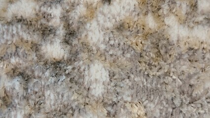 Fluffy Carpet in Gray-Beige Tones with Abstract Texture — Decorative Background for Product Photography, Graphic Design and Interior Styling