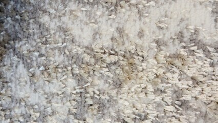 Fluffy Carpet in Gray-Beige Tones with Abstract Texture — Decorative Background for Product Photography, Graphic Design and Interior Styling