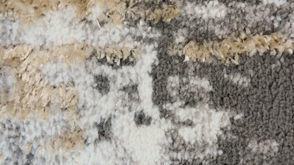 Fluffy Carpet in Gray-Beige Tones with Abstract Texture — Decorative Background for Product Photography, Graphic Design and Interior Styling