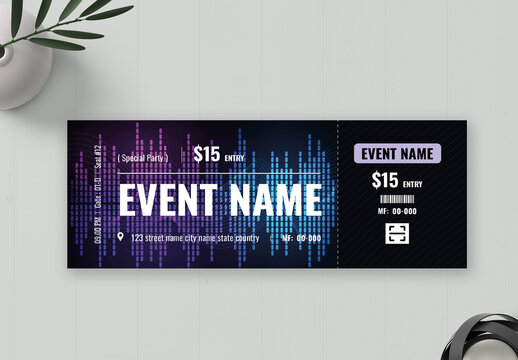 Creative Editable Elegant Event Ticket Template