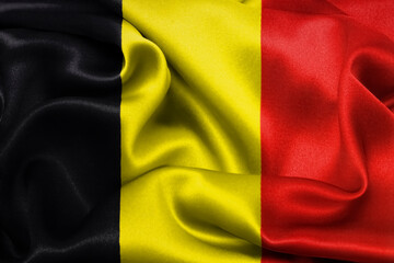 Waving National Flag Belgium Illustration