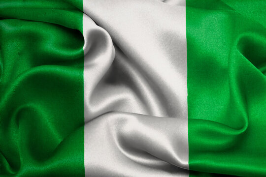 Waving national flag of Nigeria, 3D illustration.