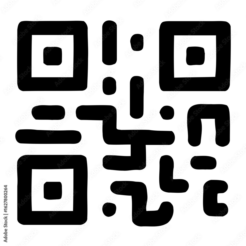 Poster simple flat black qr code information matrix symbol icon design