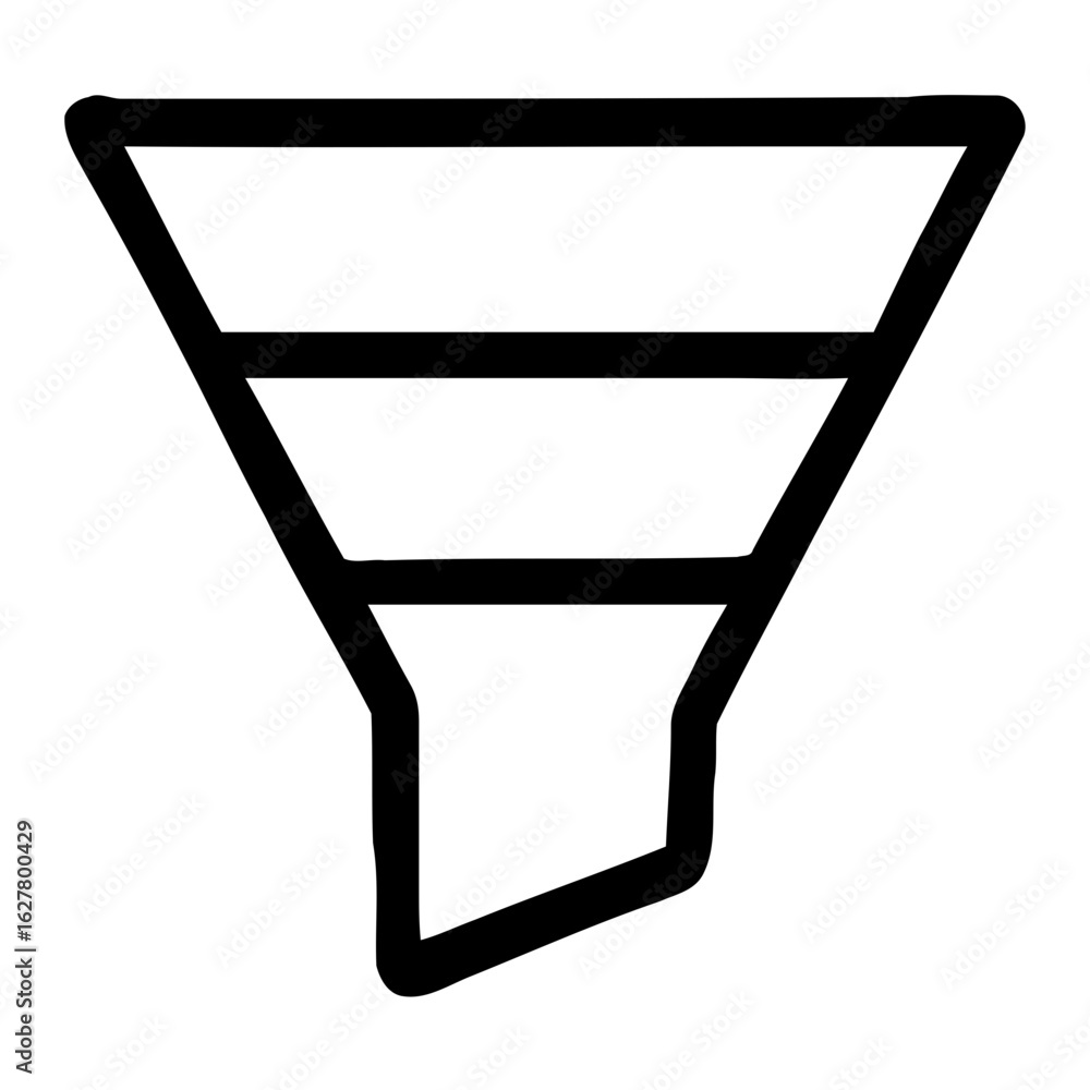 Poster minimalist simple funnel shape symbol process filtration icon graphic design element
