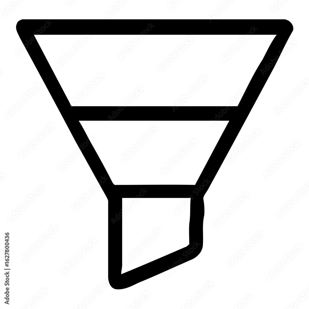 Poster simple flat style funnel filter icon symbol for data analysis