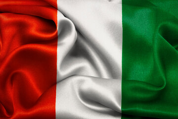 Waving national flag of Cote D'ivoire, 3D illustration.
