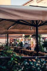 A table ready for consumption in a restaurant, Alghero