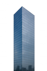 Obraz premium Modern Glass Skyscraper with Reflective Facade Showcasing Architectural Design and Urban Sophistication