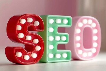 Brightly Colored Light-Up Letters: A Vibrant Representation of SEO