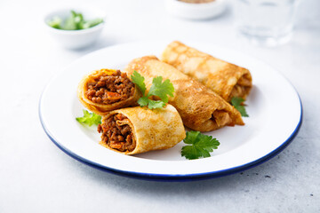 Pancakes with minced beef