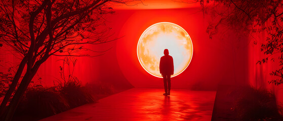 night landscape with moon