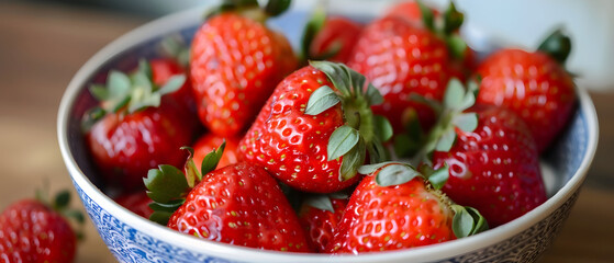 fresh strawberries in a bowl