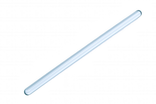 Sleek, Transparent Blue Plastic Drinking Straw with Subtle Highlights, Isolated on a Clean Background