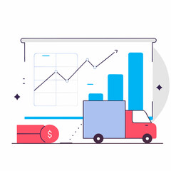 vector illustration of business graph