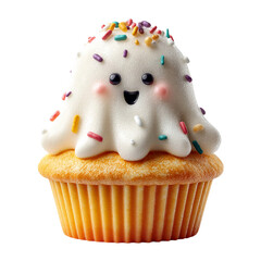 Cute ghost cupcake with sprinkles halloween treat festive dessert yummy food