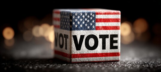 Voting box. Generative AI technology.	
