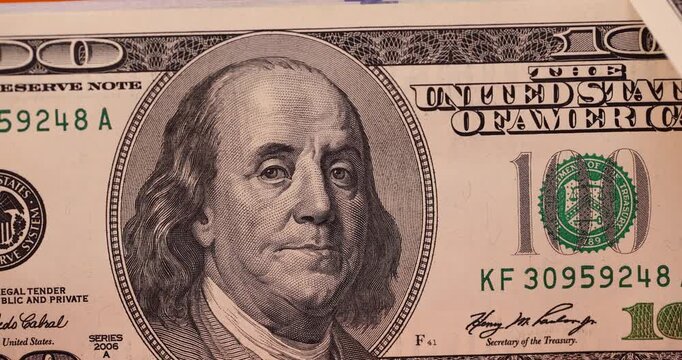 banknotes of genuine American dollars with a face value of one hundred dollars, banknotes of American dollars of freely convertible US currency