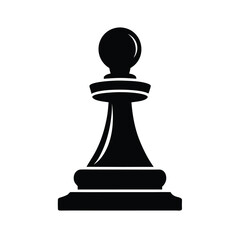 Silhouette of a chess pawn on white background Vector illustration