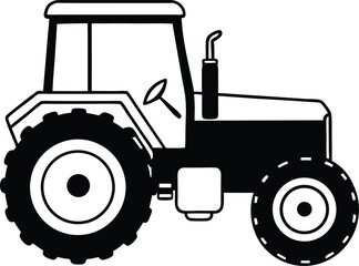 tractor isolated silhouette