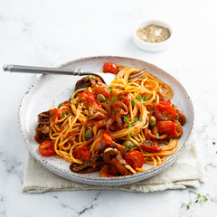 Pasta with seafood and capers