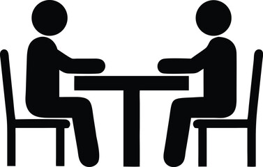 two people sitting at a table silhouette