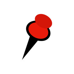 Red map pin icon isolated on transparent background