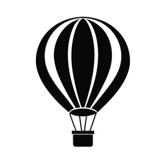 Fototapeta premium Silhouette of a hot air balloon on white background Vector illustration
