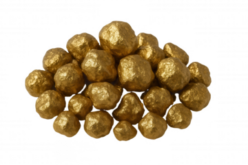 Pile of Shiny Golden Nuggets Representing Wealth, Riches, and Valuable Resources