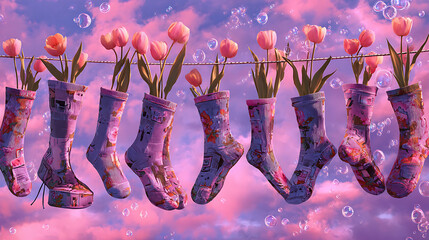 colorful paint splashes