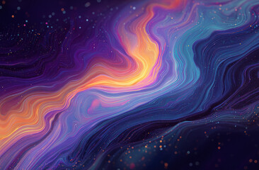Obraz premium An abstract digital artwork depicting the universe as an infinite ocean of colors, with swirling galaxies and stars in vibrant hues