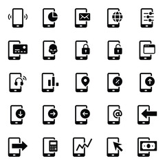 Glyph icons set for Smartphone services