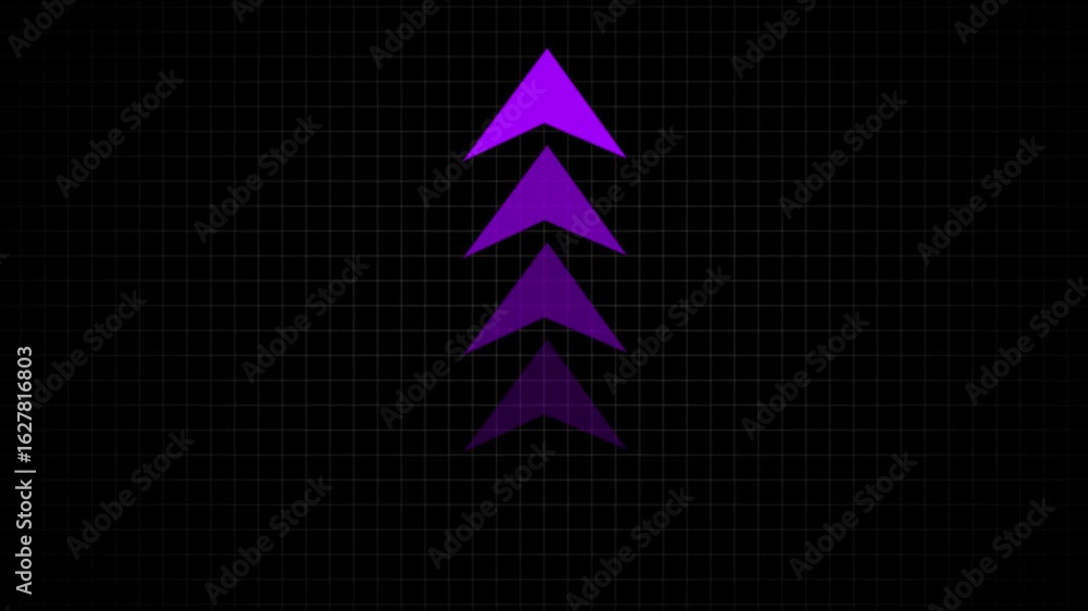 Poster arrow icon swipe up animation black background. up directional arrow loop animation. animated arrows