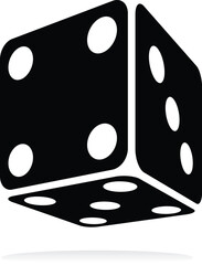 A dice glyph vector illustration 
