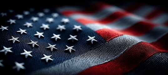 America flag closeup. USA 4th of July Memorial or Independence day. Generative AI technology.