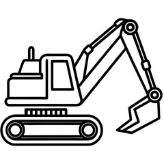 Minimal Excavator Line Art 